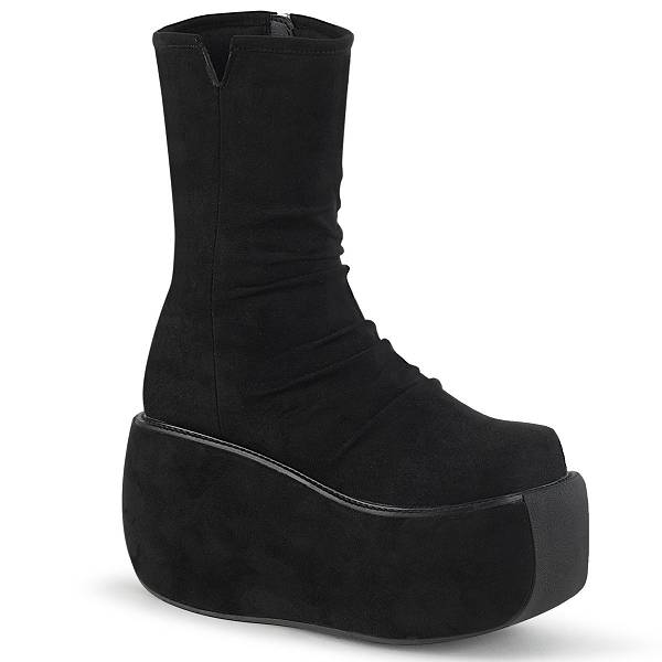 Demonia Women's Violet-100 Platform Ankle Boots - Black Faux Suede D9425-60US Clearance